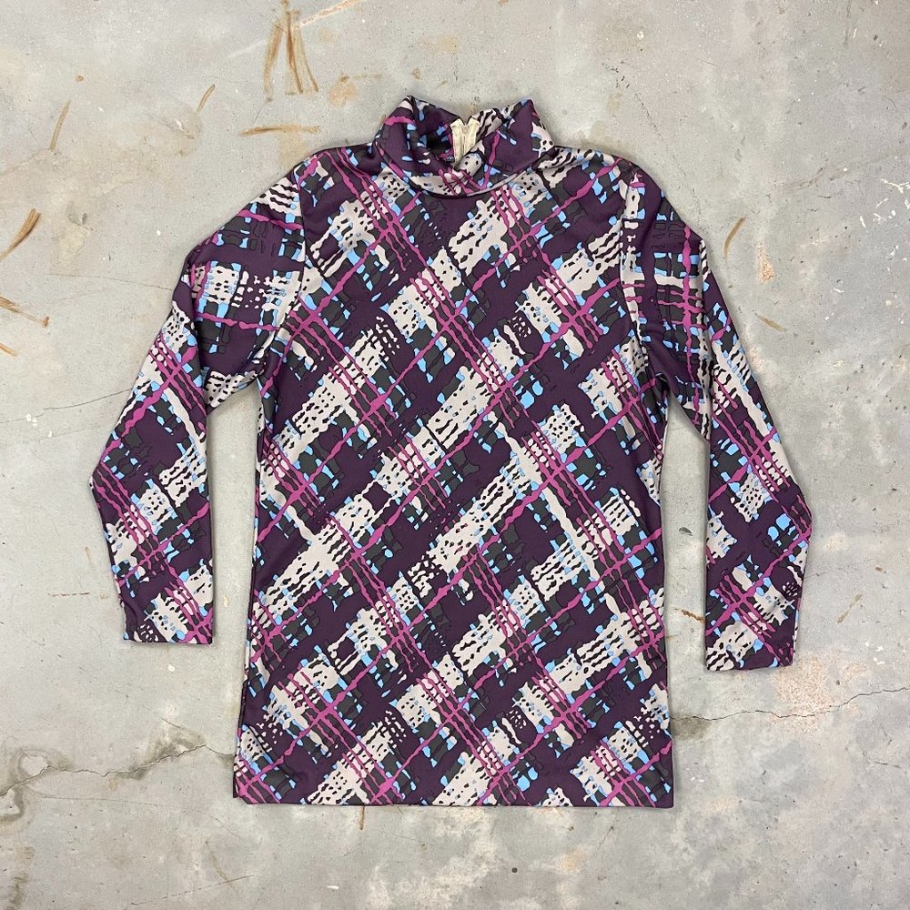 SALE 1970s funky plaid top